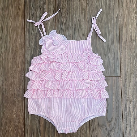 Seersucker Sun Suit - Picture 1 of 3